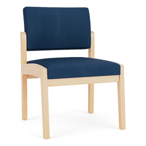 Lesro Industries Wood Waiting Reception Armless Guest Chair in Brown