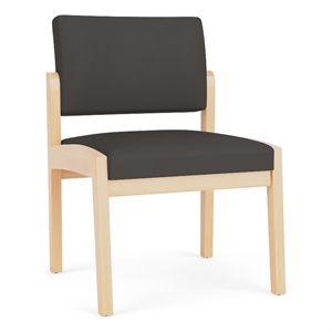 Lesro Industries Wood Waiting Reception Armless Guest Chair in Gray