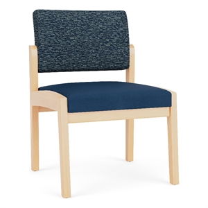 Lesro Industries Wood Waiting Reception Armless Guest Chair in Brown