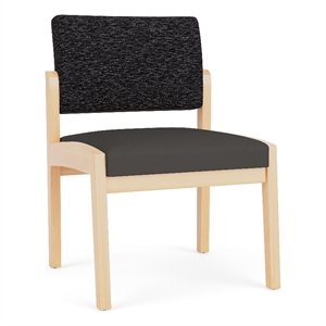 Lesro Industries Wood Waiting Reception Armless Guest Chair in Gray