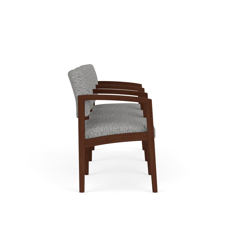 Lesro Industries Wood Waiting Reception 3 Seat Tandem Seating in Gray