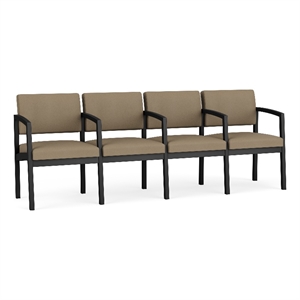 Lesro Industries Steel Waiting Reception 4 Seat Tandem Seating  in Brown