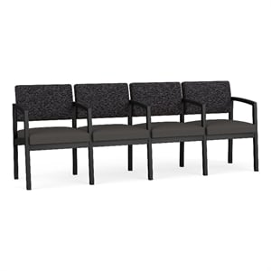 Lesro Industries Steel Waiting Reception 4 Seat Tandem Seating  in Gray
