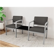 Lesro Industries Steel Reception 2 Chairs With Center Table  in Gray