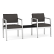 Lesro Industries Steel Reception 2 Chairs With Center Table  in Gray