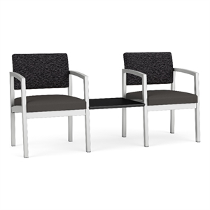 Lesro Industries Steel Reception 2 Chairs With Center Table  in Blue