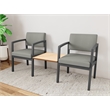 Lesro Industries Steel Reception 2 Chairs With Center Table  in Gray
