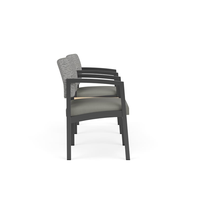 Lesro Industries Steel Reception 2 Chairs With Center Table  in Gray
