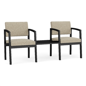 Lesro Industries Steel Reception 2 Chairs With Center Table  in Brown