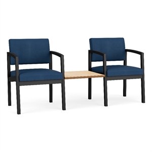 Lesro Industries Steel Reception 2 Chairs With Center Table  in Blue