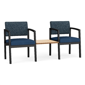 Lesro Industries Steel Reception 2 Chairs With Center Table  in Blue