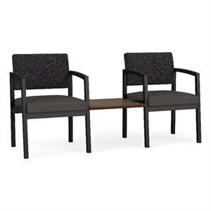Lesro Industries Steel Reception 2 Chairs With Center Table  in Gray