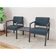 Lesro Industries Steel Reception 2 Chairs With Center Table  in Blue