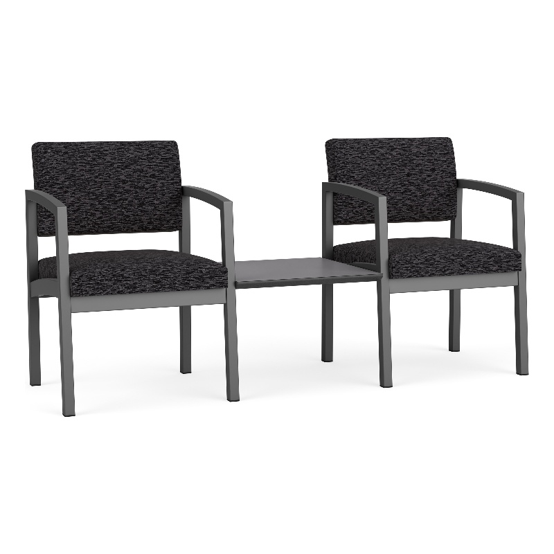 Lesro Industries Steel Reception 2 Chairs With Center Table  in Blue