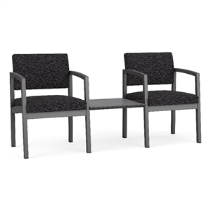 Lesro Industries Steel Reception 2 Chairs With Center Table  in Black