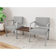 Lesro Industries Steel Reception 2 Chairs With Center Table  in Gray