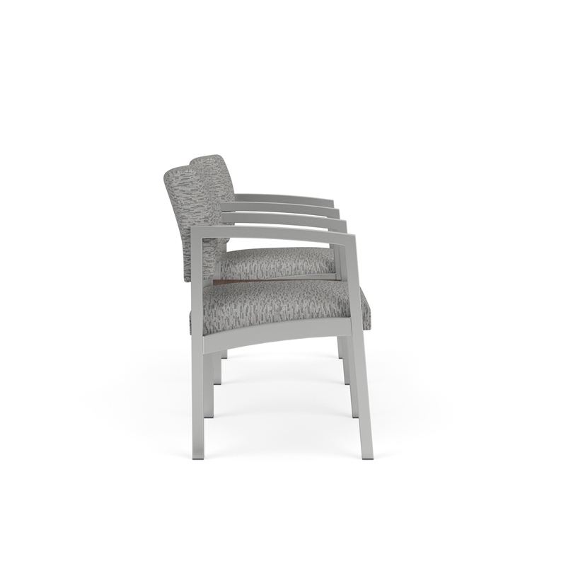 Lesro Industries Steel Reception 2 Chairs With Center Table  in Gray