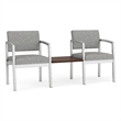 Lesro Industries Steel Reception 2 Chairs With Center Table  in Gray