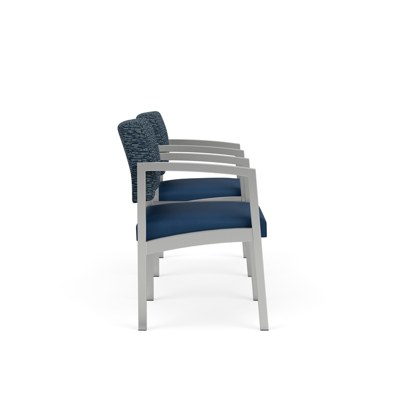 Lesro Industries Steel Reception 2 Chairs With Center Table  in Blue