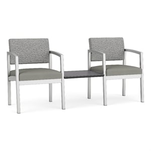 Lesro Industries Steel Reception 2 Chairs With Center Table  in Gray