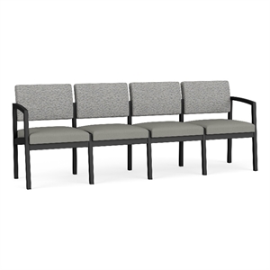 Lesro Industries Steel Waiting Reception 4 Seat Sofa Steel Frame in Gray