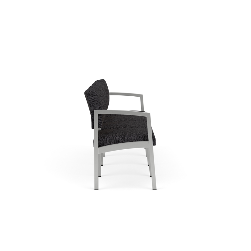 Lesro Industries Steel Waiting Reception 4 Seat Sofa Steel Frame in Black