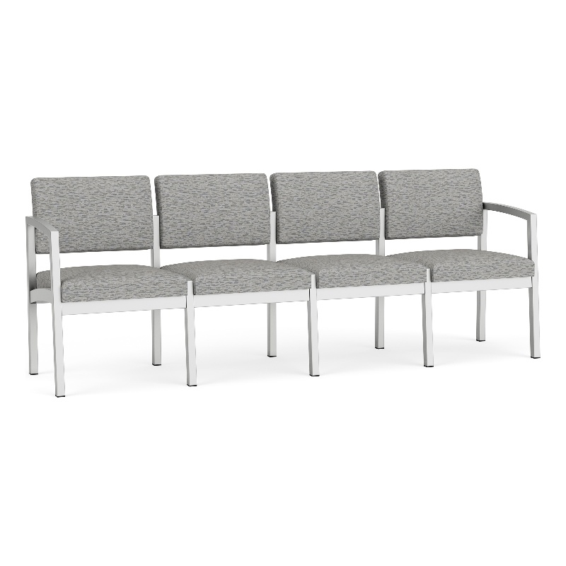 Lesro Industries Steel Waiting Reception 4 Seat Sofa Steel Frame in Gray