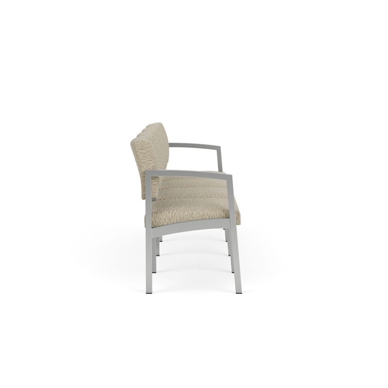 Lesro Industries Steel Waiting Reception 4 Seat Sofa Steel Frame in Brown