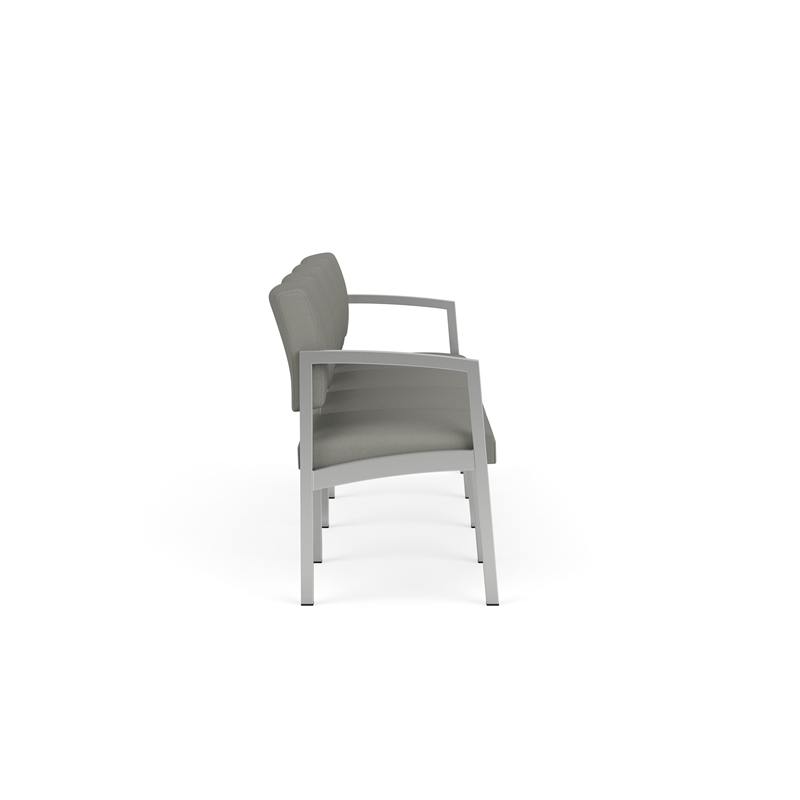 Lesro Industries Steel Waiting Reception 4 Seat Sofa Steel Frame in Gray