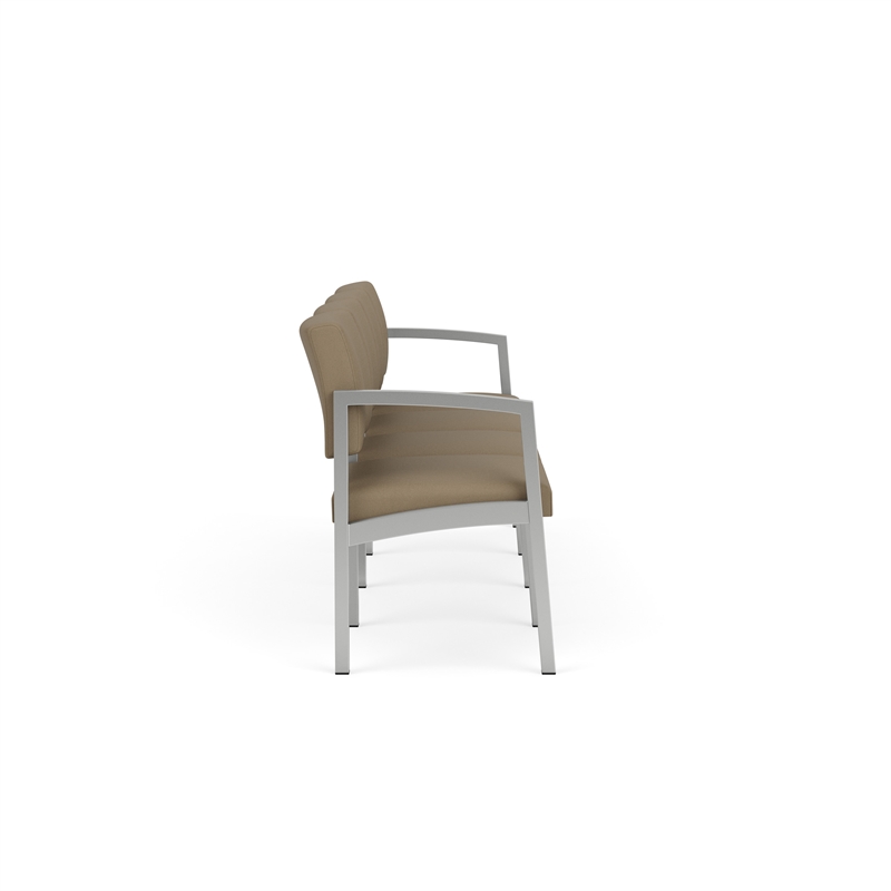 Lesro Industries Steel Waiting Reception 4 Seat Sofa Steel Frame in Brown