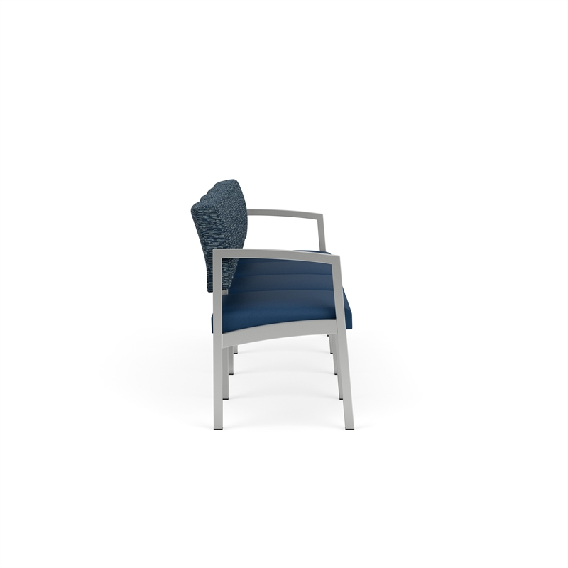 Lesro Industries Steel Waiting Reception 4 Seat Sofa Steel Frame in Blue