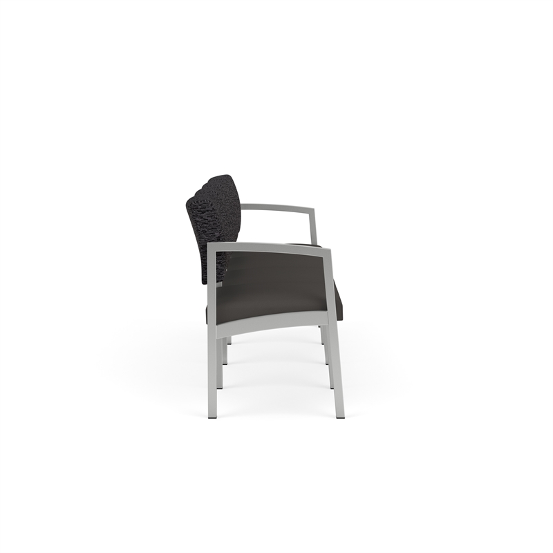 Lesro Industries Steel Waiting Reception 4 Seat Sofa Steel Frame in Gray