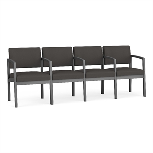 Lesro Industries Steel Waiting Reception 4 Seat Tandem Seating in Gray