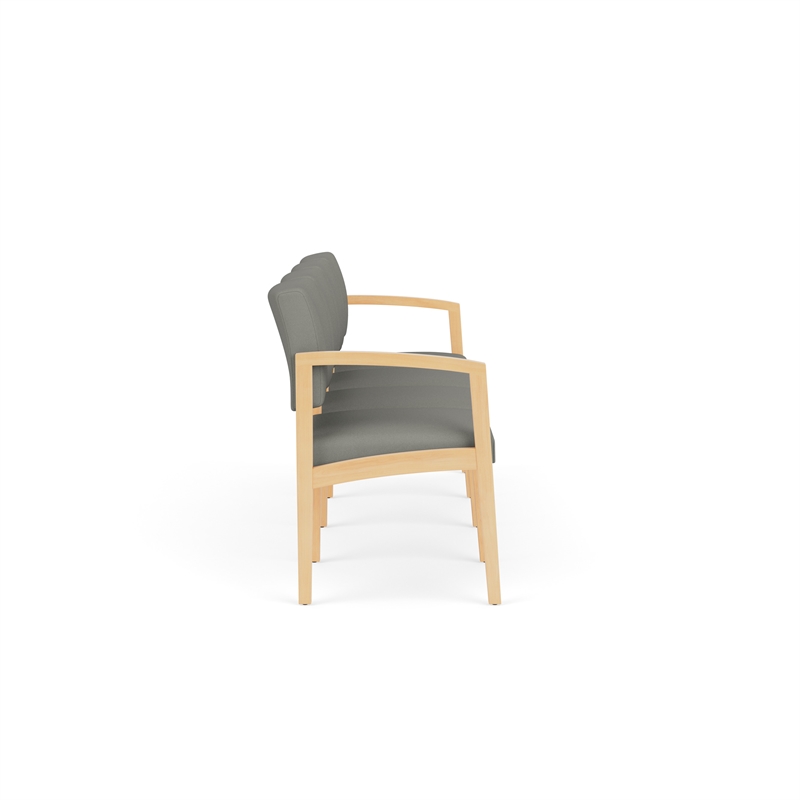 Lesro Industries Wood Waiting Reception 4 Seat Sofa Wood Frame in Gray