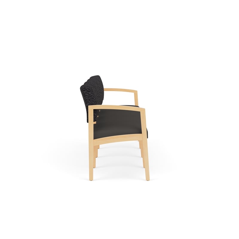 Lesro Industries Wood Waiting Reception 4 Seat Sofa Wood Frame in Gray