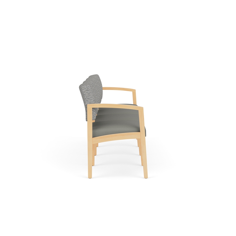 Lesro Industries Wood Waiting Reception 4 Seat Sofa Wood Frame in Gray