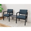 Lesro Industries Steel Reception 2 Chairs With Center Table in Blue
