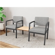 Lesro Industries Steel Reception 2 Chairs With Center Table in Gray