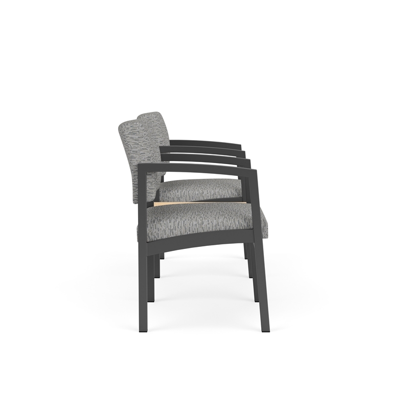 Lesro Industries Steel Reception 2 Chairs With Center Table in Gray