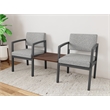 Lesro Industries Steel Reception 2 Chairs With Center Table in Gray