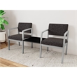 Lesro Industries Steel Reception 2 Chairs With Center Table in Black