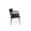 Lesro Industries Steel Reception 2 Chairs With Center Table in Black