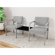 Lesro Industries Steel Reception 2 Chairs With Center Table in Gray