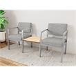 Lesro Industries Steel Reception 2 Chairs With Center Table in Gray