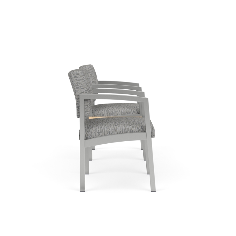Lesro Industries Steel Reception 2 Chairs With Center Table in Gray