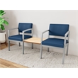 Lesro Industries Steel Reception 2 Chairs With Center Table in Blue