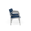 Lesro Industries Steel Reception 2 Chairs With Center Table in Blue