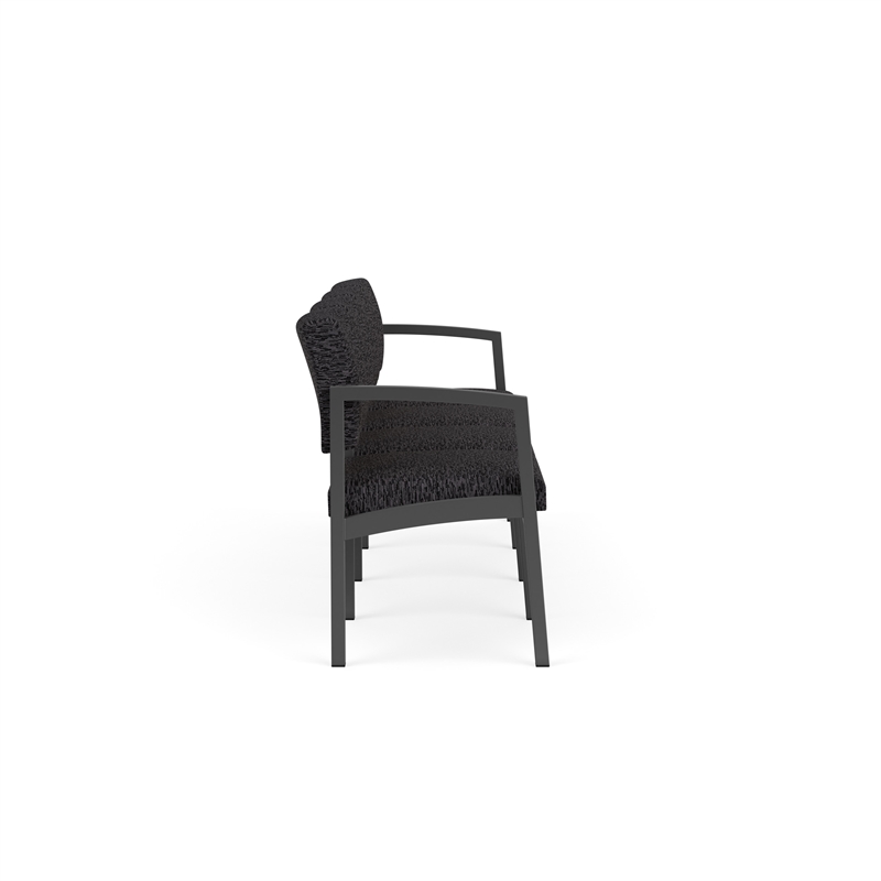 Lesro Industries Steel Waiting Reception 4 Seat Sofa Steel Frame in Black
