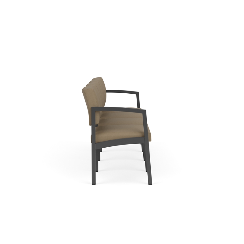 Lesro Industries Steel Waiting Reception 4 Seat Sofa Steel Frame in Brown