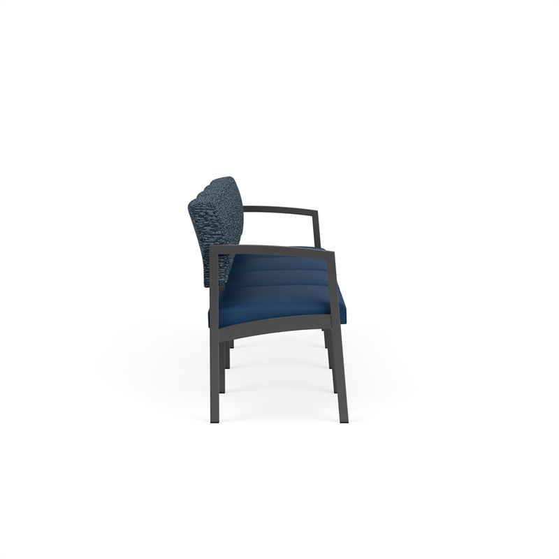 Lesro Industries Steel Waiting Reception 4 Seat Sofa Steel Frame in Blue